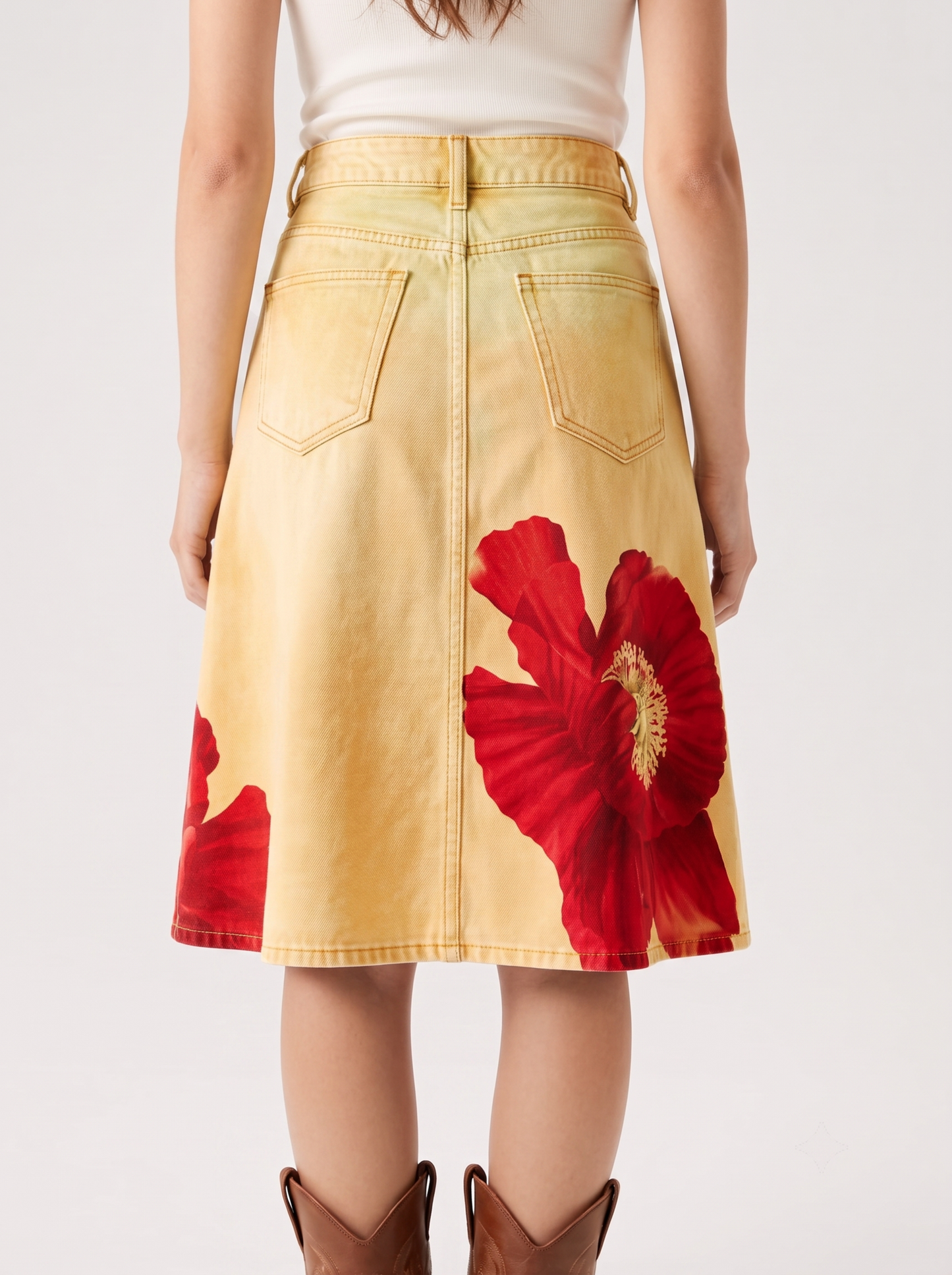 Prairie Spur Mustard RB-SKT03 – Back View – Riley – mustard yellow