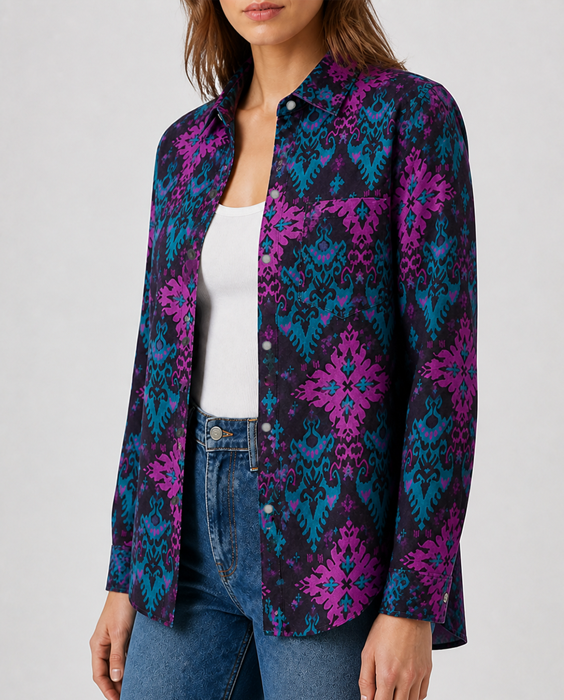 Prairie Vortex Long Sleeve Denim Shirt