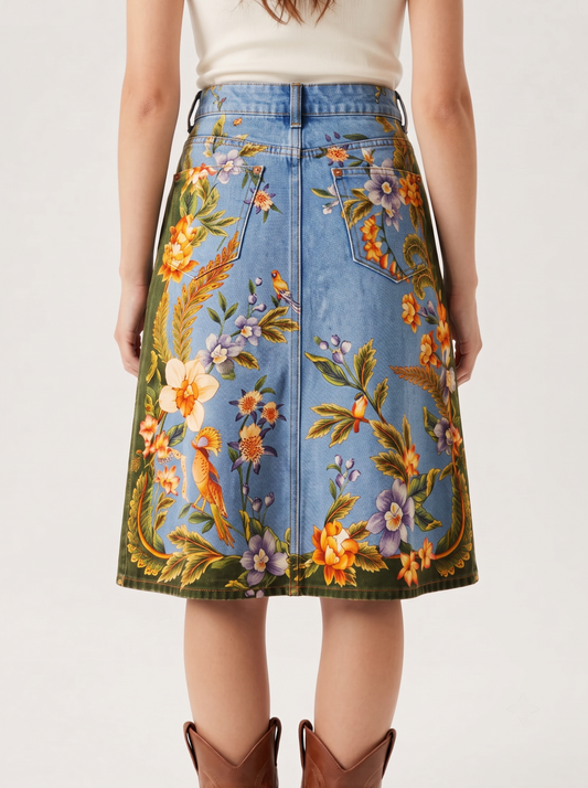 Lariat Bloom Light RB-SKT03 – Back View – Riley – light blue denim wash