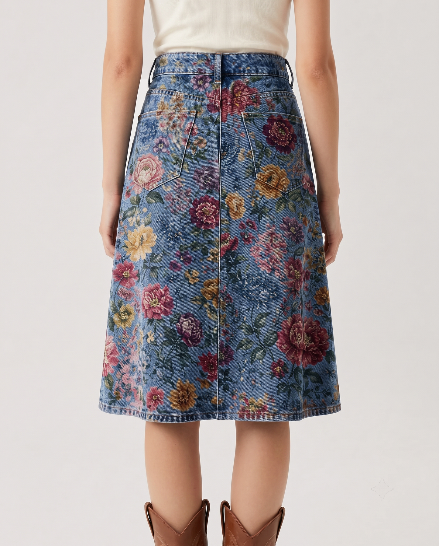 Desert Bloom Medium (U6258) RB-SKT03 – Back View – Riley – Medium Blue