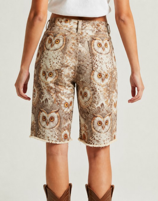 Barn Owl Gaze Bermuda Shorts