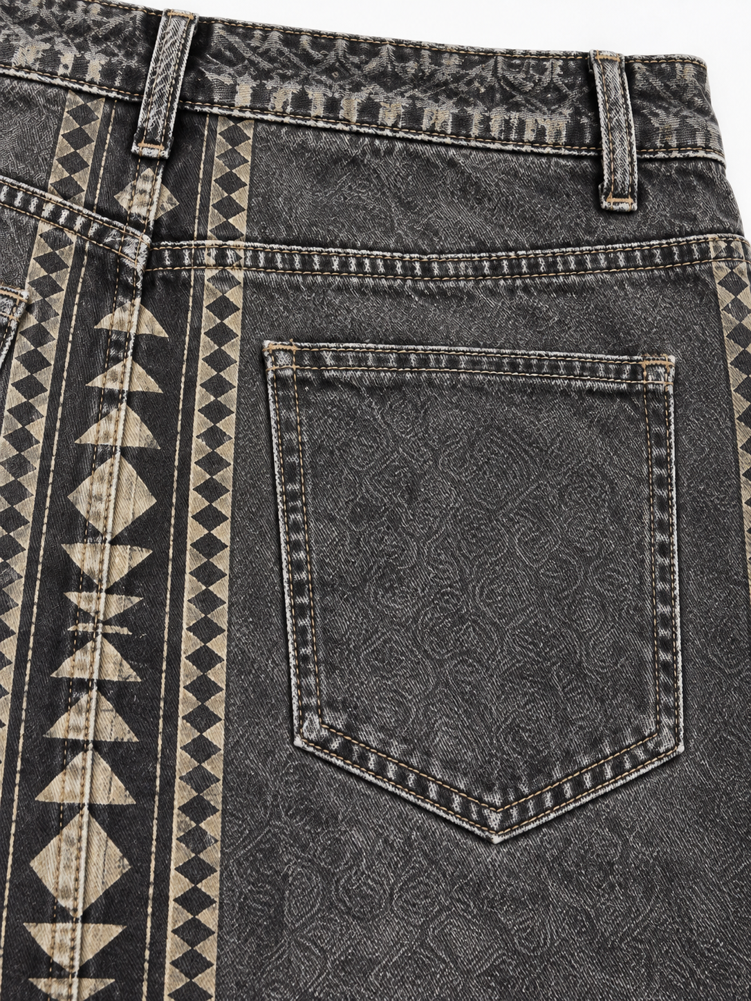 Desert Mirage Charcoal Ankle-Length Denim Skirt