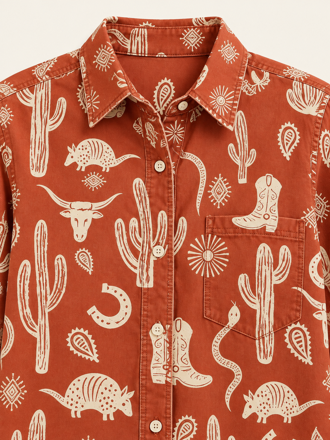 Desert Whispers Long Sleeve Denim Shirt