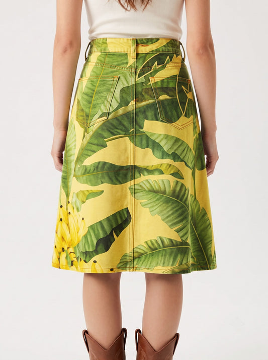 Banana Lariat RB-SKT03 – Back View – Riley – Yellow-green wash