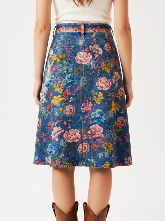 Lariat Thistle Deep RB-SKT03 – Back View – Riley – deep blue wash