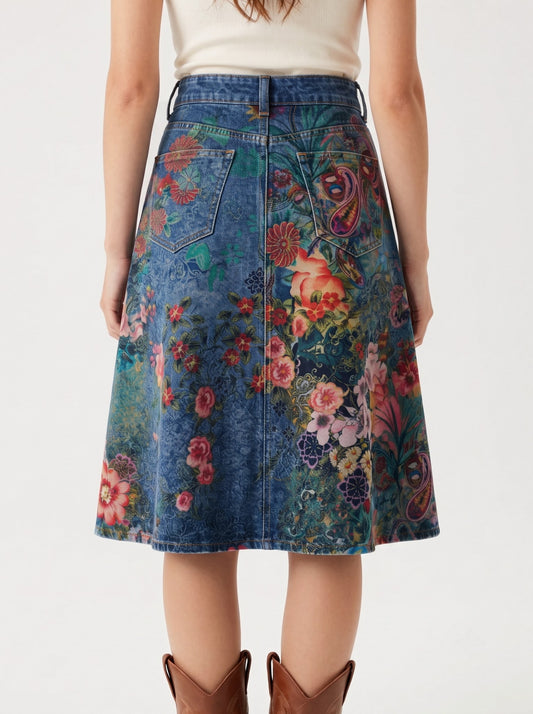 Prairie Spur Medium RB-SKT03 – Back View – Riley – medium blue denim wash