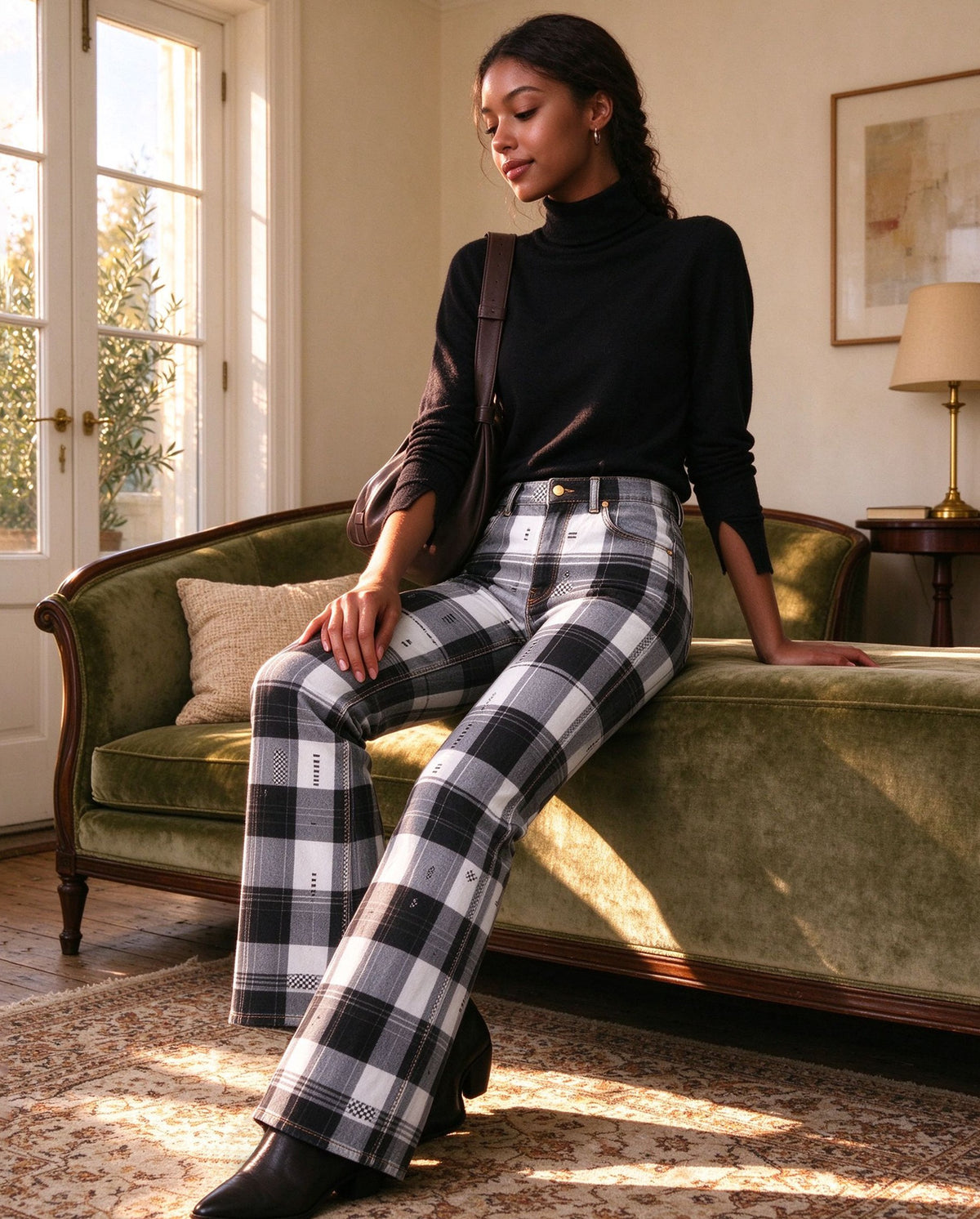 Outlaw Stampede Plaid Bootcut Jeans