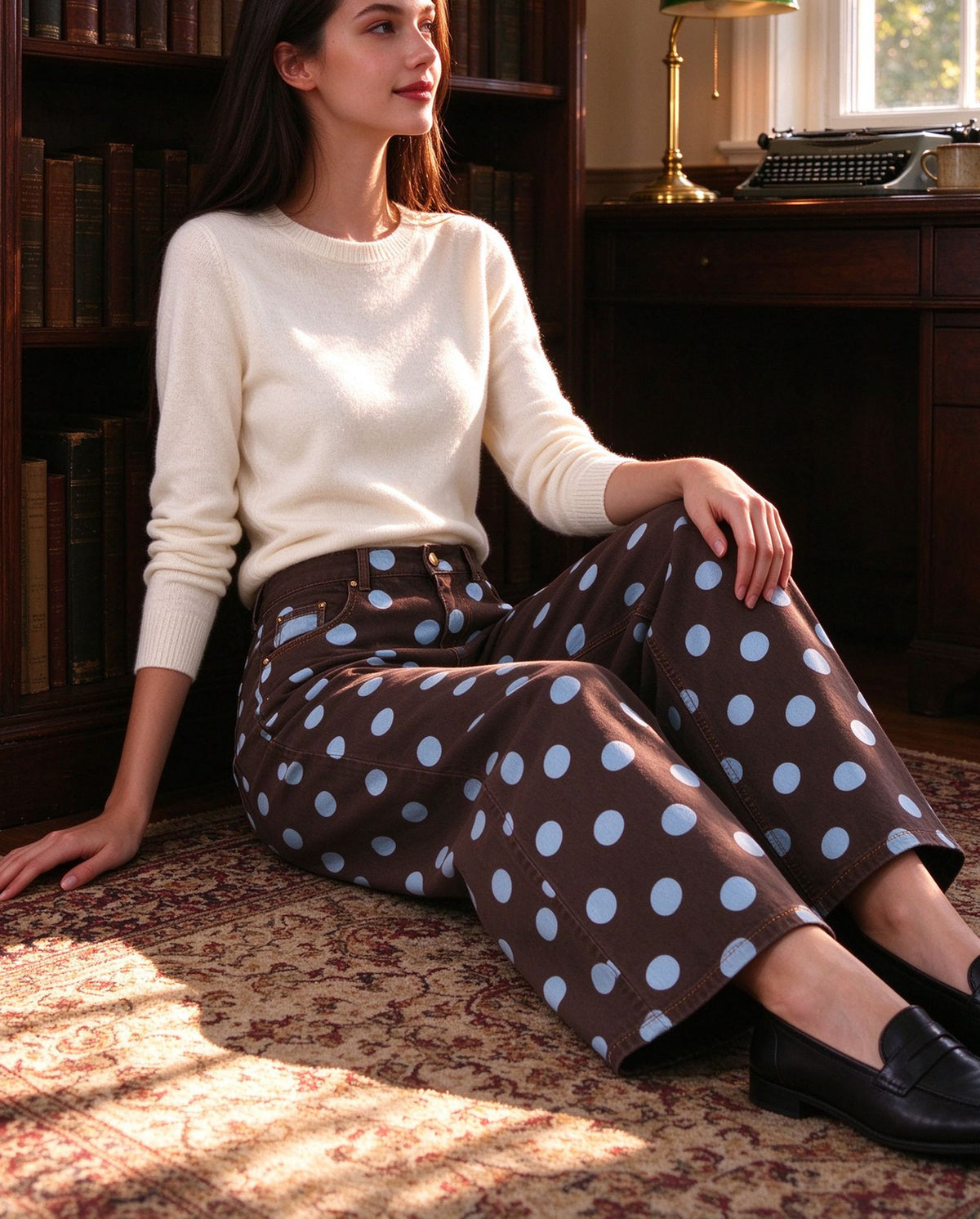 Rodeo Moon Dots Wide-Leg Jeans