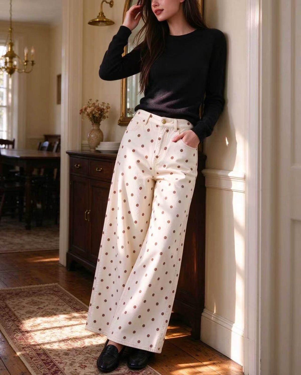 Prairie Dust Dots Wide-Leg Jeans
