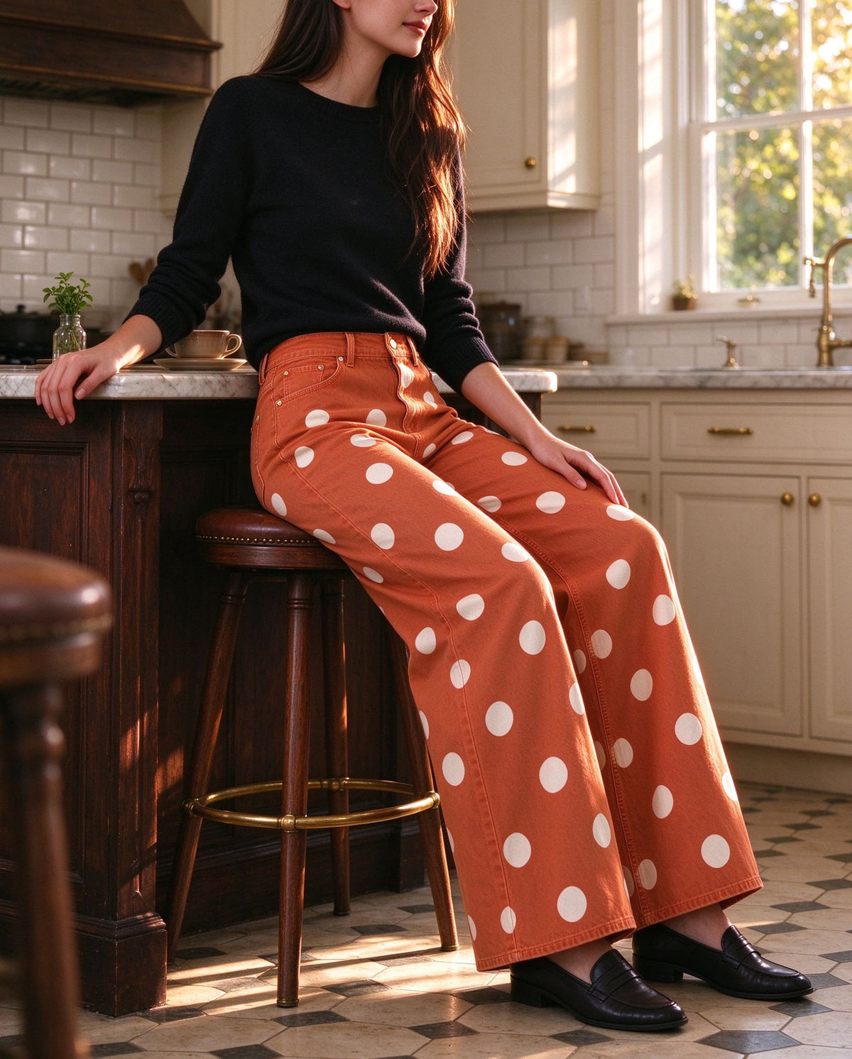 Desert Sunset Spots Wide-Leg Jeans