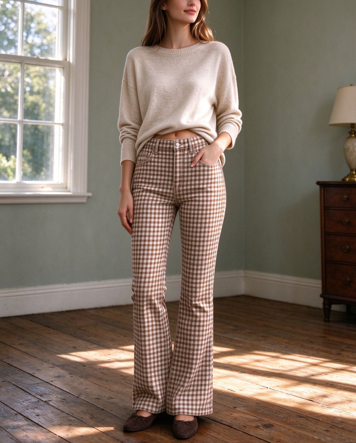 Rodeo Gingham Bootcut Jeans