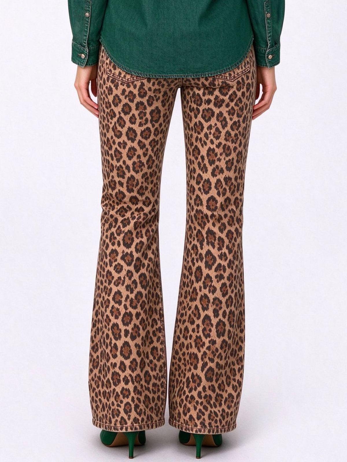 Rodeo Leopard Spot Flare Jeans