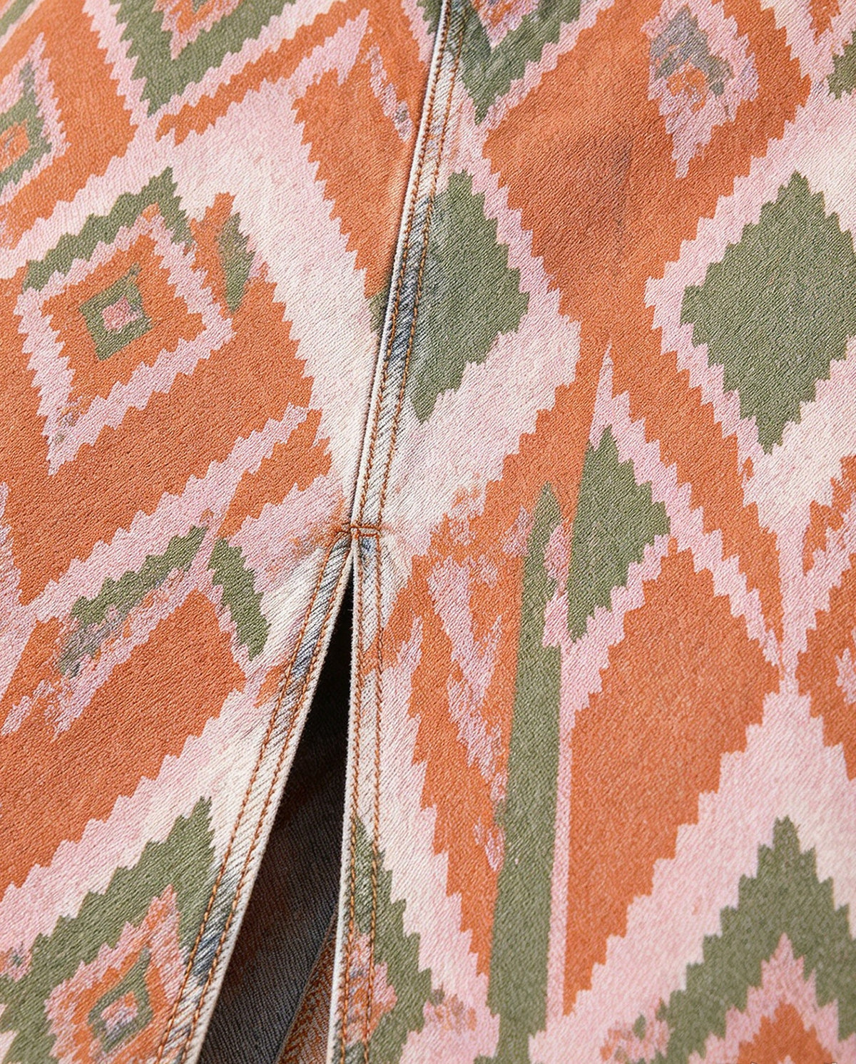 Canyon Serape Dream Denim Midi Skirt