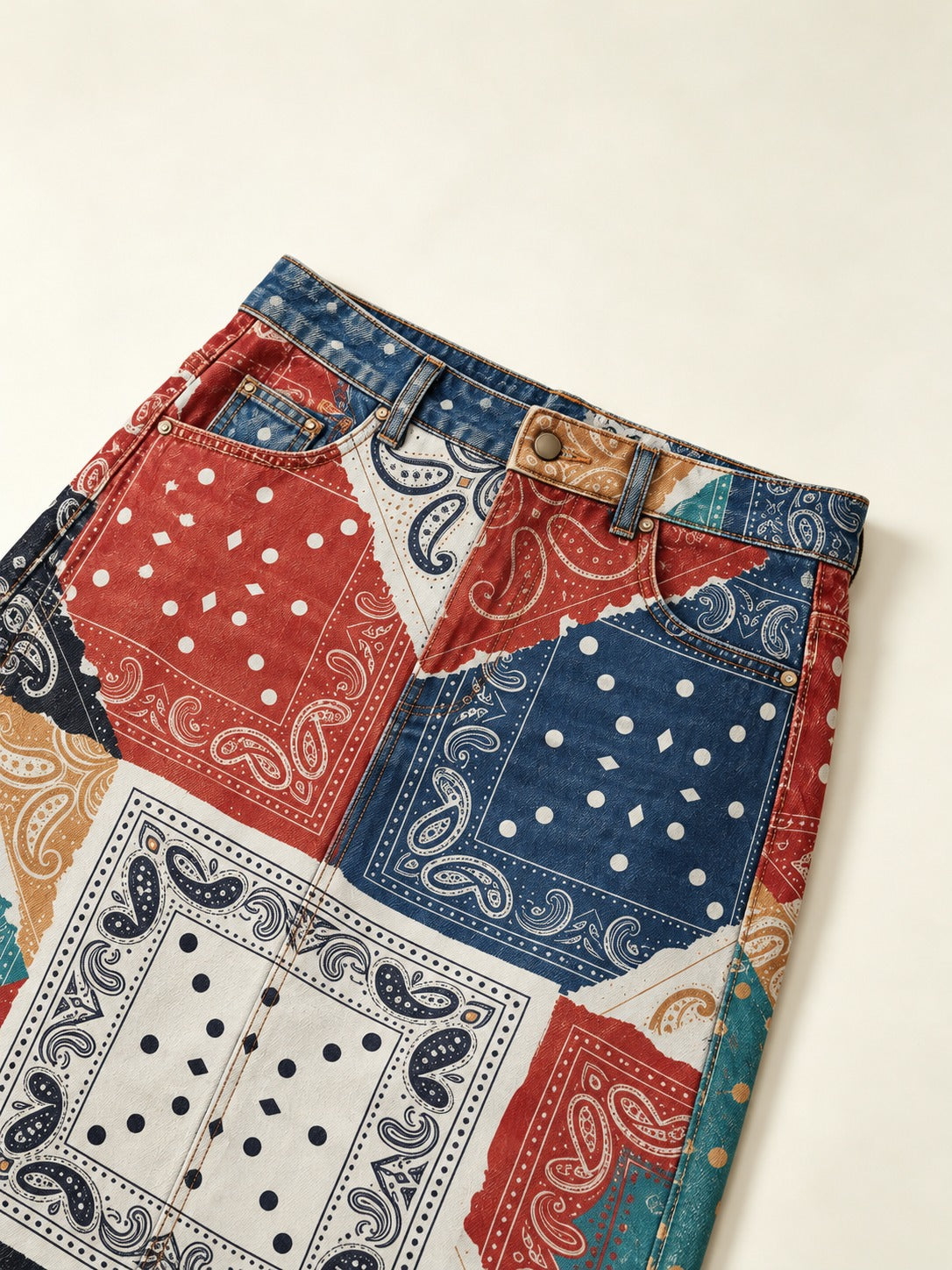 Tooled Concho Heritage Ankle-Length Denim Skirt