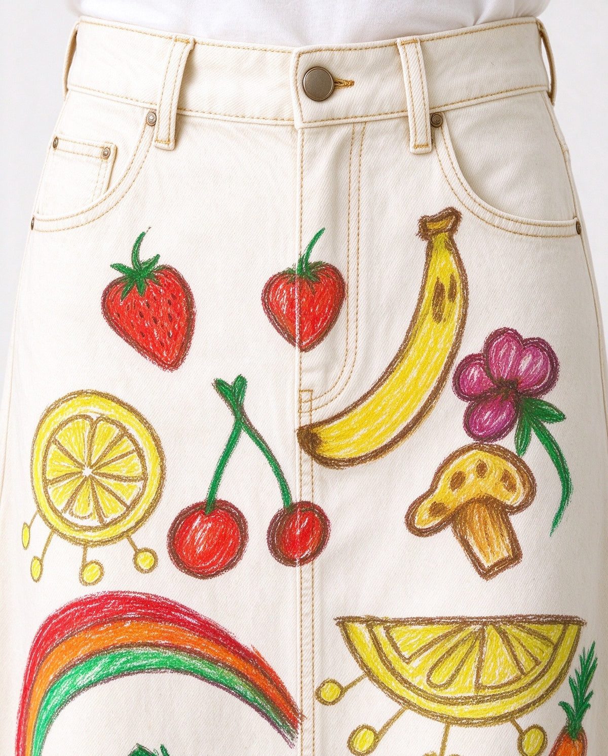 Prairie Orchard Ankle-Length Denim Skirt
