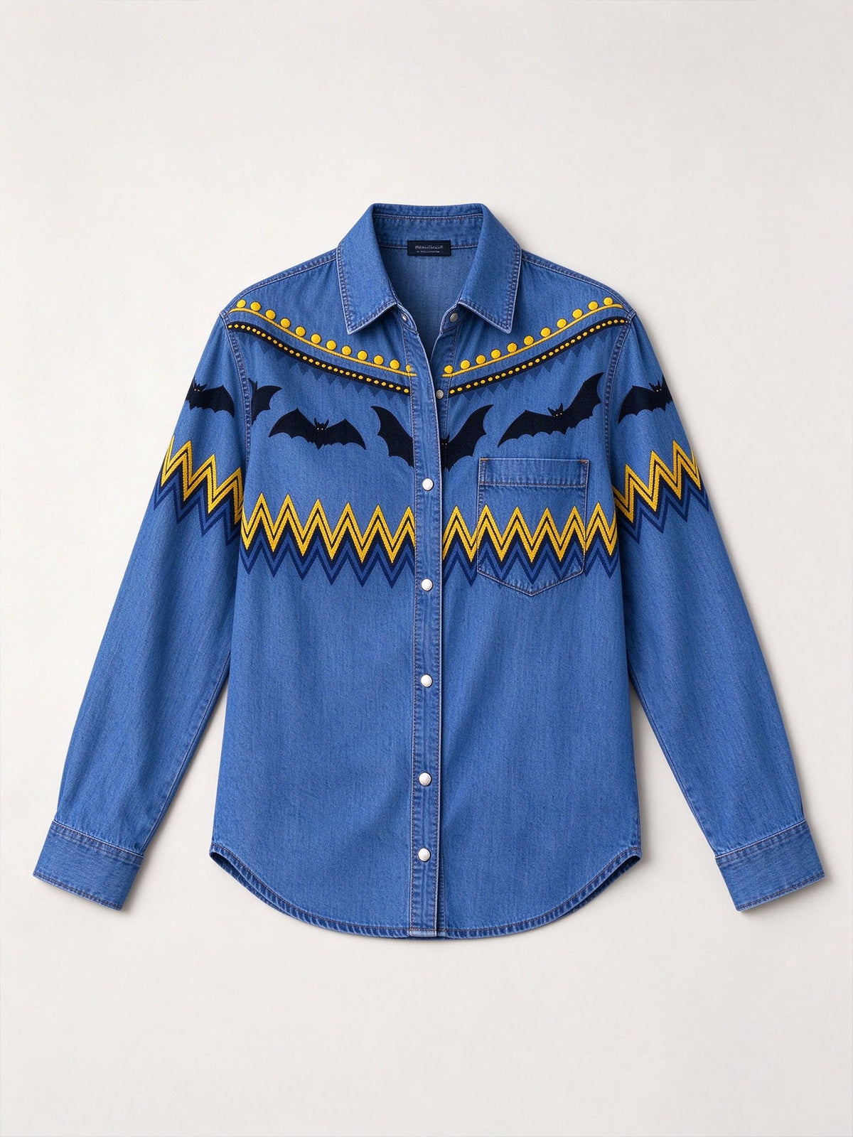 Midnight Batline Long Sleeve Denim Shirt