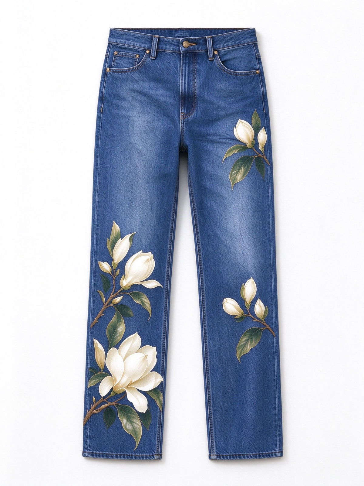 Magnolia Trail Mid-Rise Straight-Leg Jeans