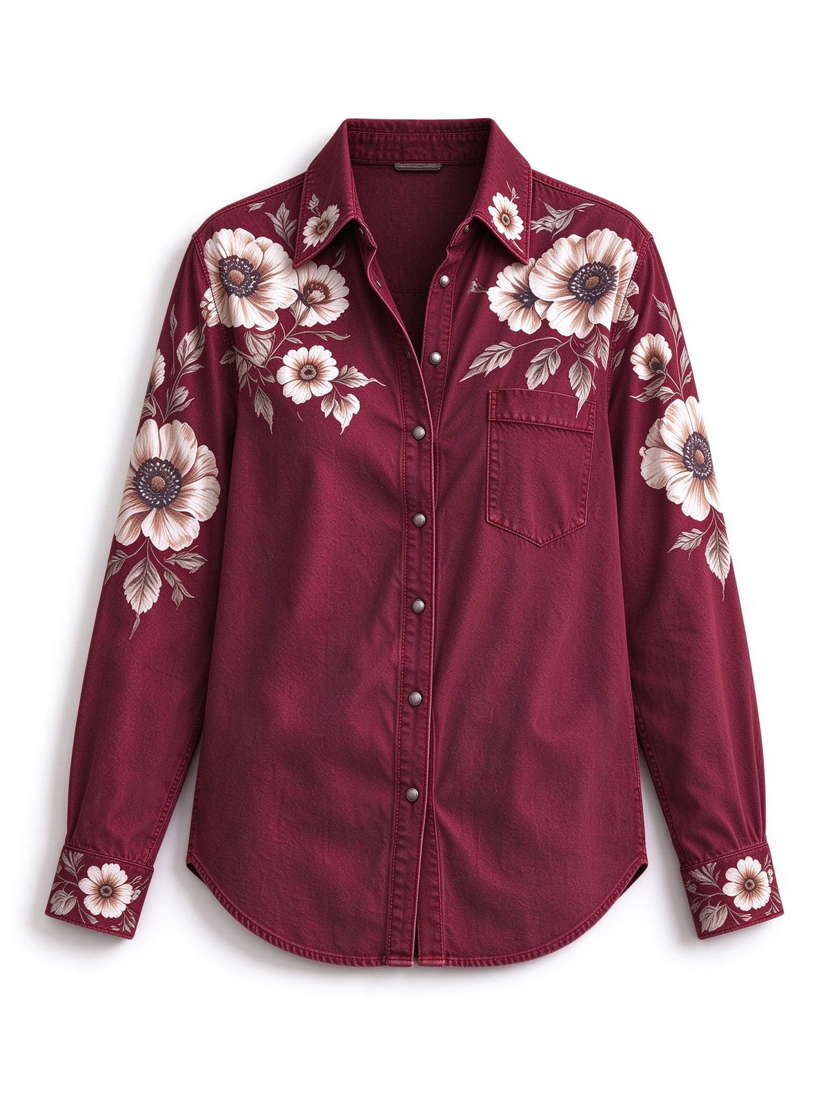 Desert Blossom Long Sleeve Denim Shirt