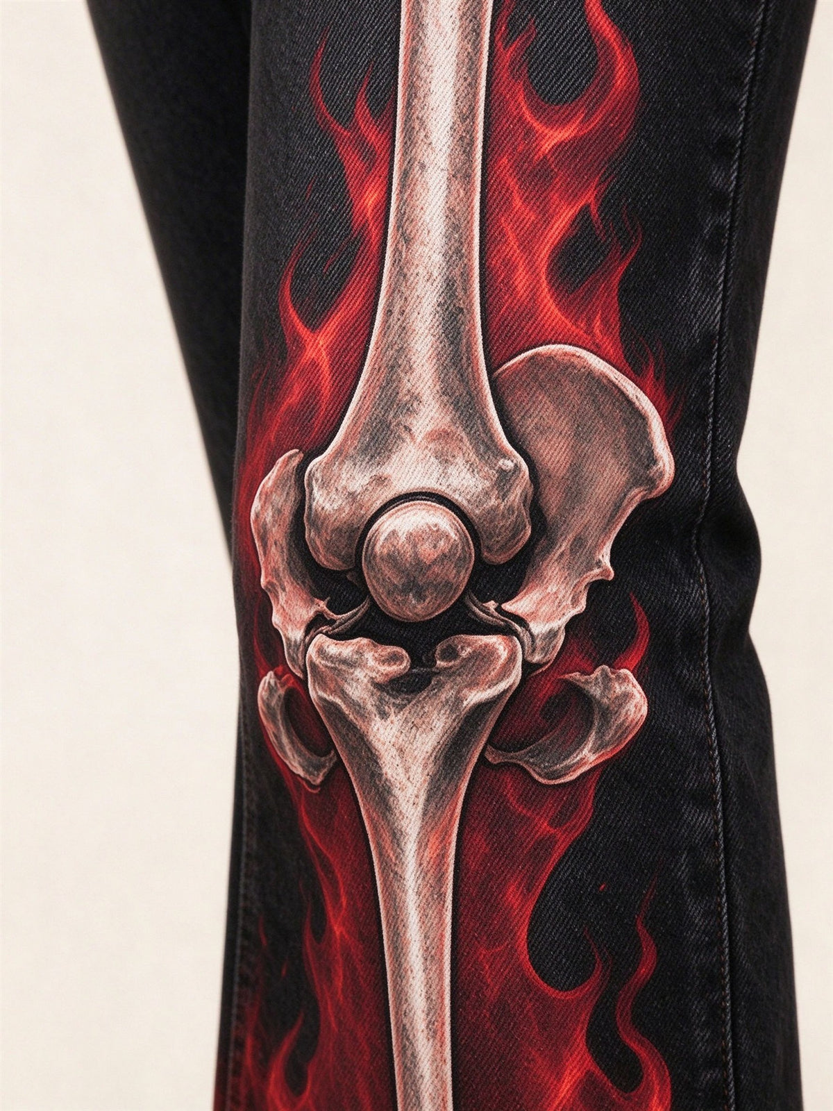 Flame Bone Bootcut Jeans