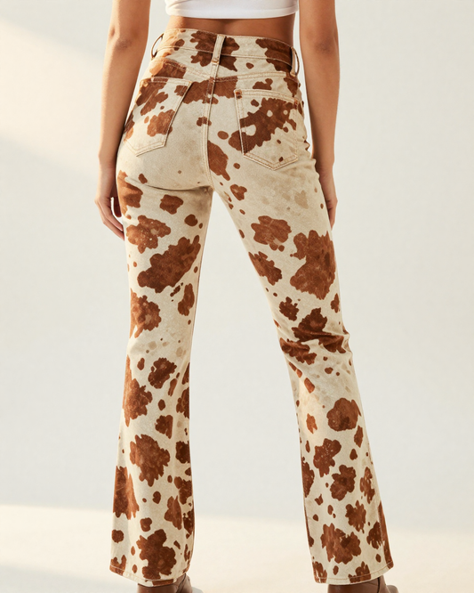 Brown Cow Classic Bootcut Jeans – Back View – Riley – Brown / Cream