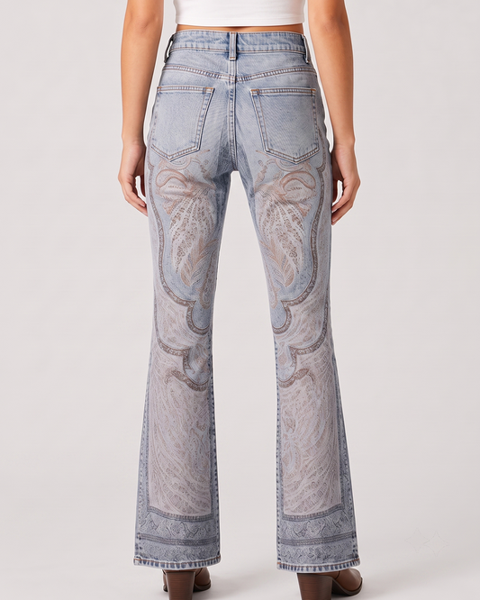 Cactus Mirage Light Bootcut Jeans – Back View – Riley – light blue