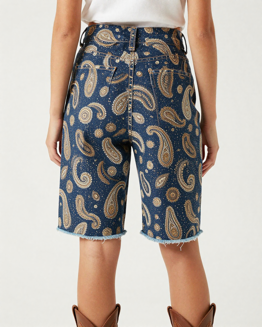 Microscopic Dot Paisley RB-BOT08 – Back View – Jessie – Midnight Blue / White