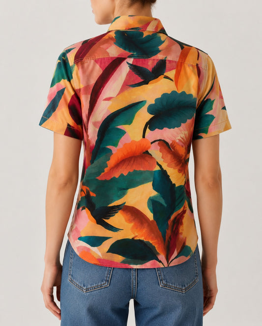 Cactus Mirage Orange RB-TOP15 – Back View – Riley – orange, teal