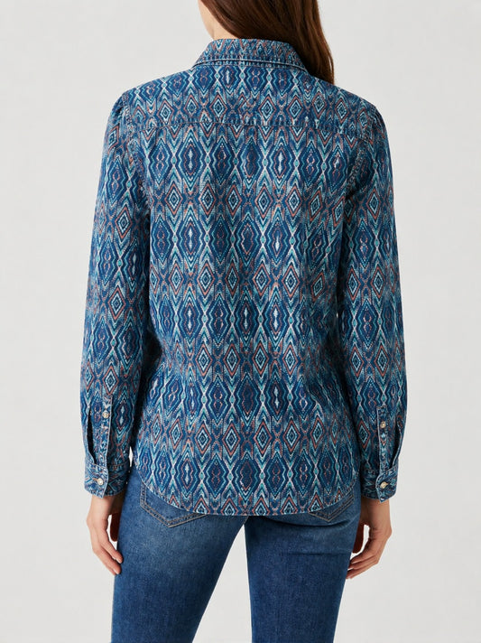 Desert Mirage Navy RB-TOP16 – Back View – Riley – navy blue