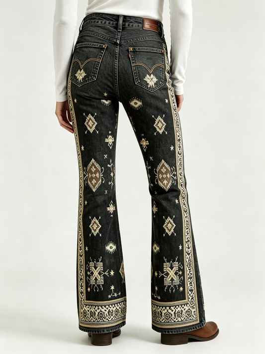 Night Trail Bootcut Jeans – Back View – Riley – Black
