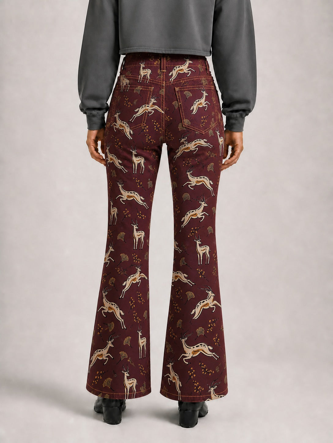 Deer Creek Bootcut Jeans – Back View – Riley – burgundy