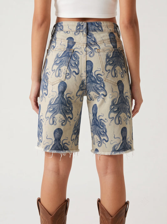 Octopus Sage RB-BOT08 – Back View – Riley – Cream, Navy Blue