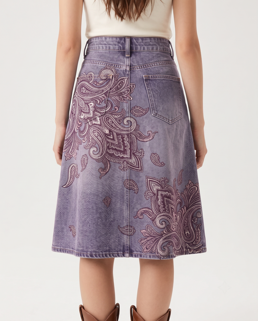 Lavender Paisley RB-SKT03 – Back View – Jessie – Lavender