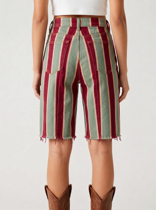 Red-Green Stripe RB-BOT23 – Back View – Riley – Medium Blue