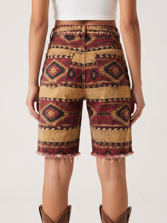 Desert Mirage Rust Geometric RB-BOT08 – Back View – Riley – rust, tan