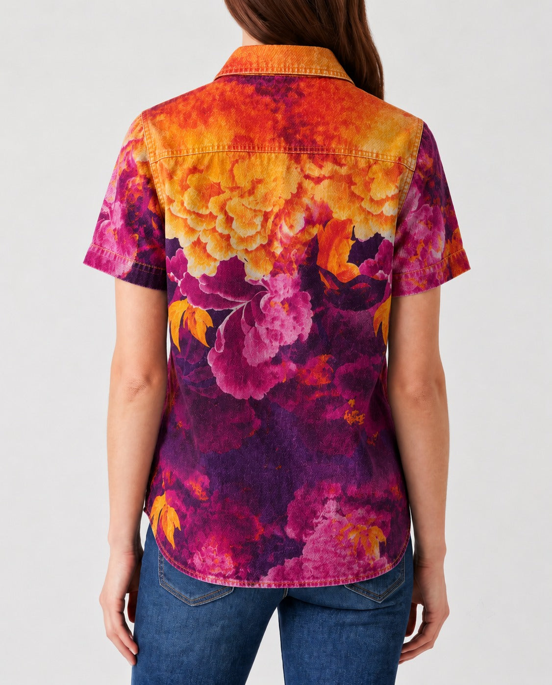Cactus Bloom Purple RB-TOP15 – Back View – Riley – Purple, Orange
