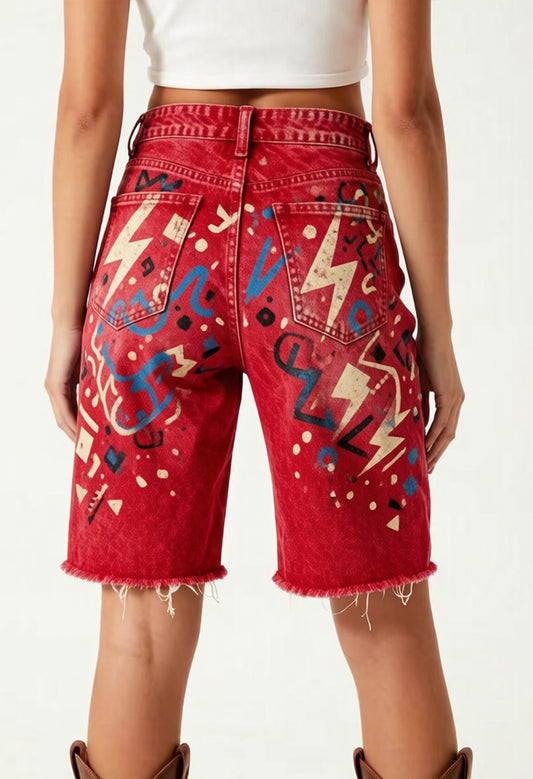 Rodeo Rebel Red Abstract RB-BOT08 – Back View – Riley – Red