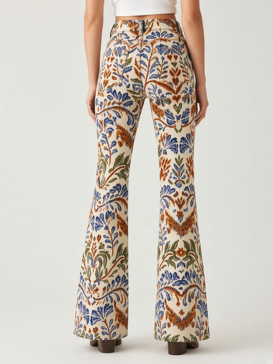 Cream Petal Bootcut Jeans
