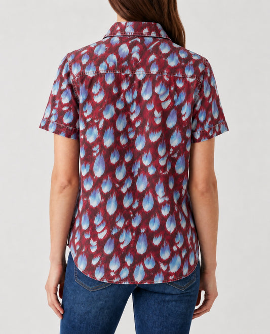 Cactus Bloom Red RB-TOP15 – Back View – Riley – red, blue
