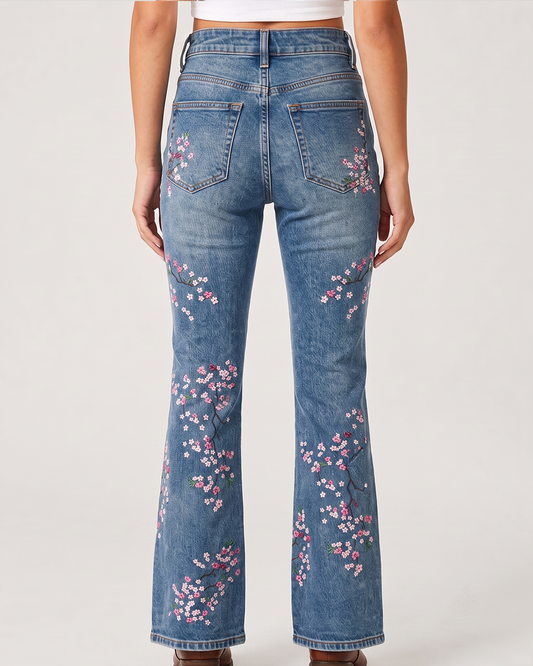 Cactus Blossom Bootcut Jeans – Back View – Riley – blue