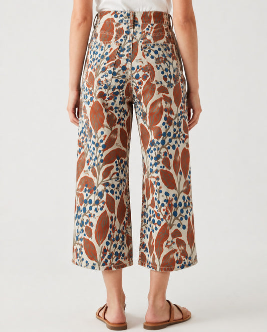 Cactus Bloom Beige Floral RB-BOT24 – Back View – Riley – Beige, Burnt Orange