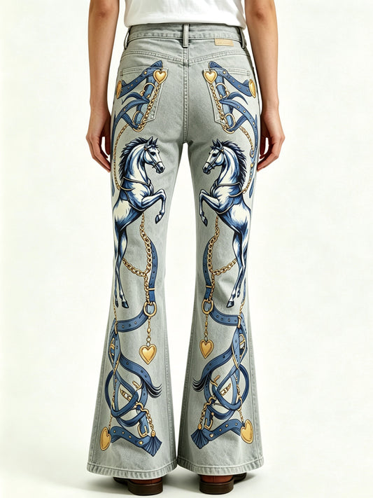 Horseheart Rodeo RB-BOT04 – Back View – Riley – blue