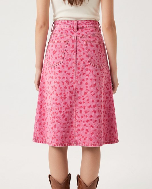 Pink Florals RB-SKT03 – Back View – Jessie – Pink