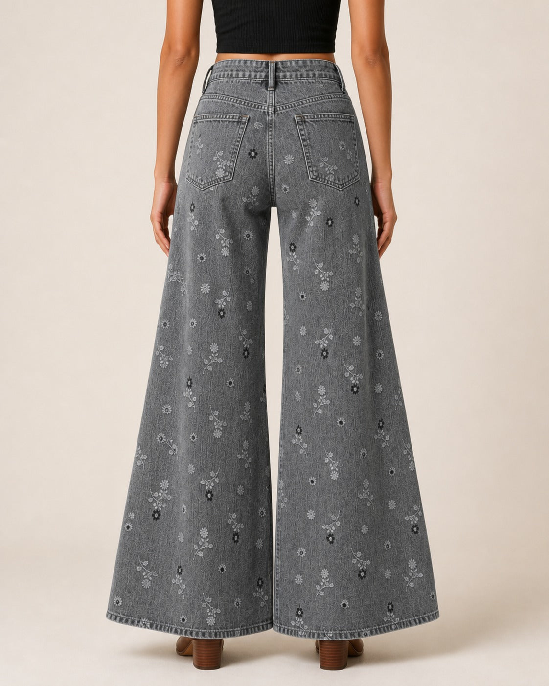 Prairie Bloom Gray RB-BOT05 – Back View – Riley – gray