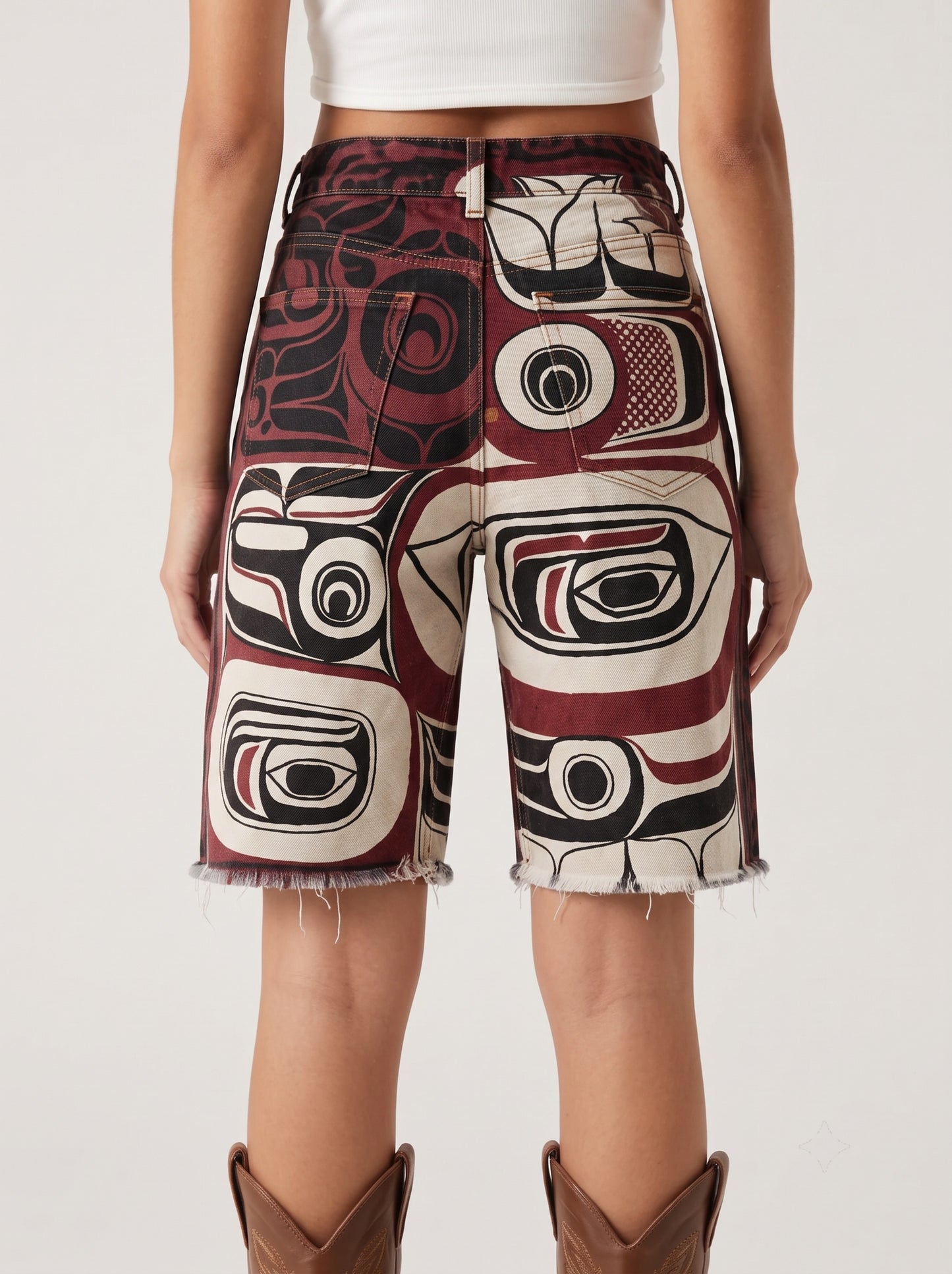 Canyon Glyph RB-BOT08 – Back View – Riley – Cream, Burgundy