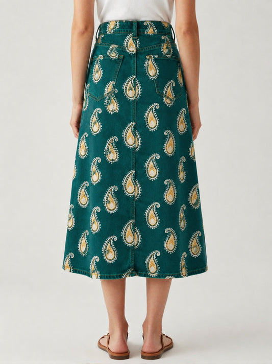 Prairie Teal Mirage RB-SKT10 – Back View – Riley – Denim