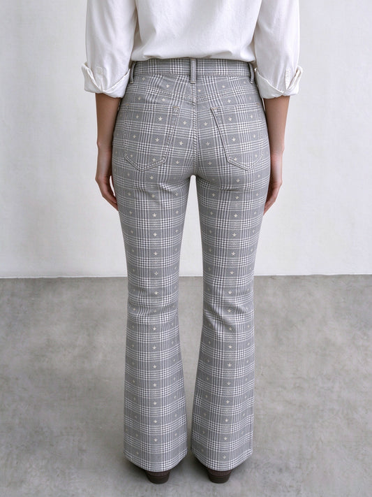 Ghost Town Grid Bootcut Jeans