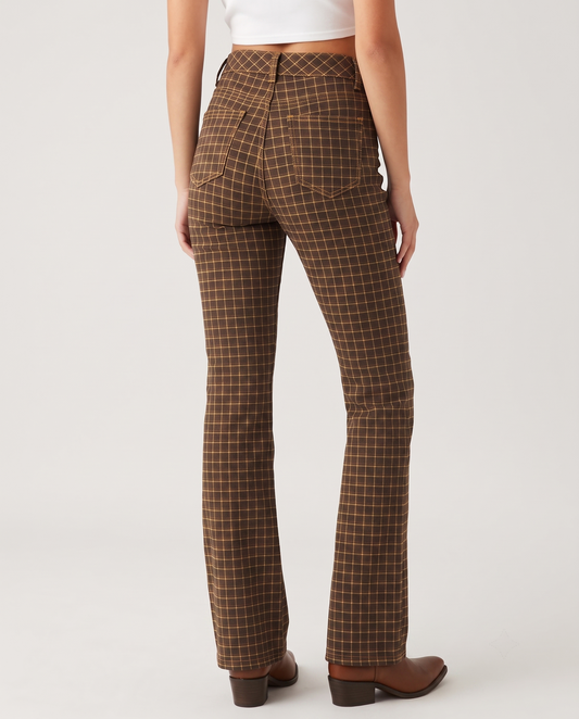 Plaid Trail Bootcut Jeans – Back View – Riley – Dark Brown