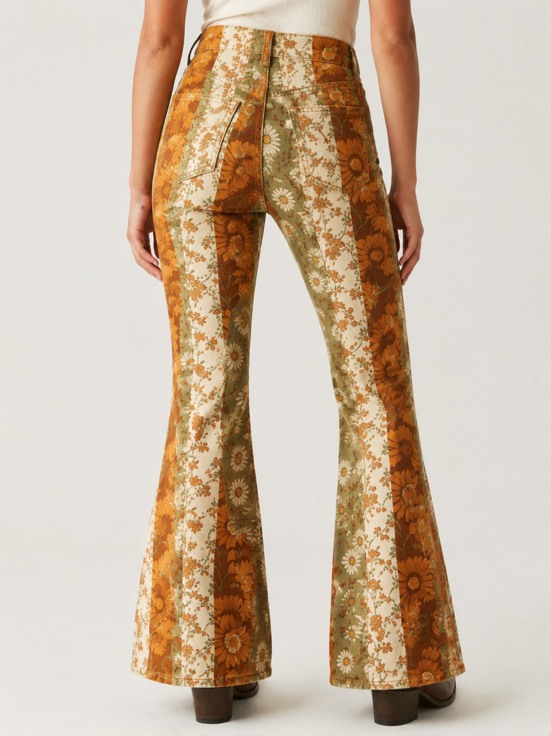 Desert Bloom Mustard RB-BOT04 – Back View – Riley – Mustard, Olive, Cream