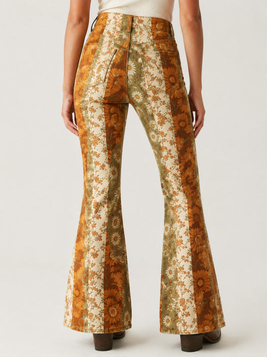Desert Bloom Mustard RB-BOT04 – Back View – Riley – Mustard, Olive, Cream