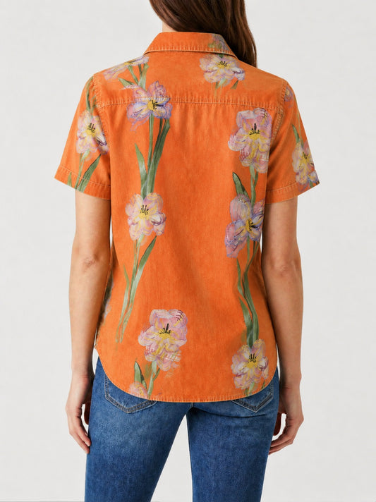 Cactus Bloom Orange RB-TOP15 – Back View – Riley – orange